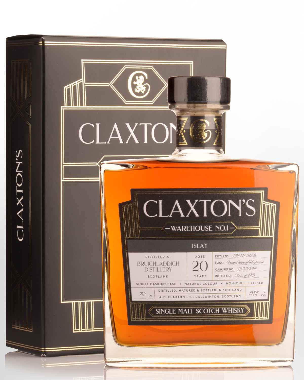 Glen Moray 1995 27yo Warehouse 1 Claxton's with presentation box