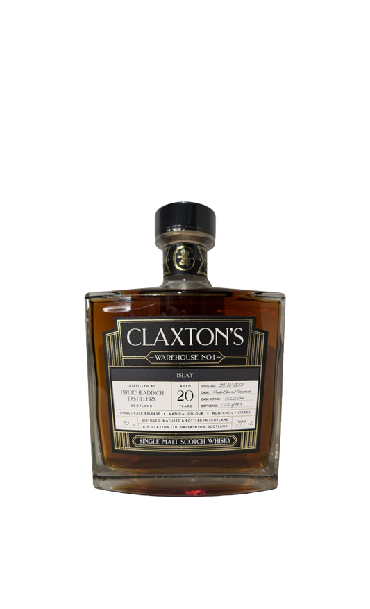 Bruichladdich 2001 20yo Warehouse 1 Claxton's with presentation box