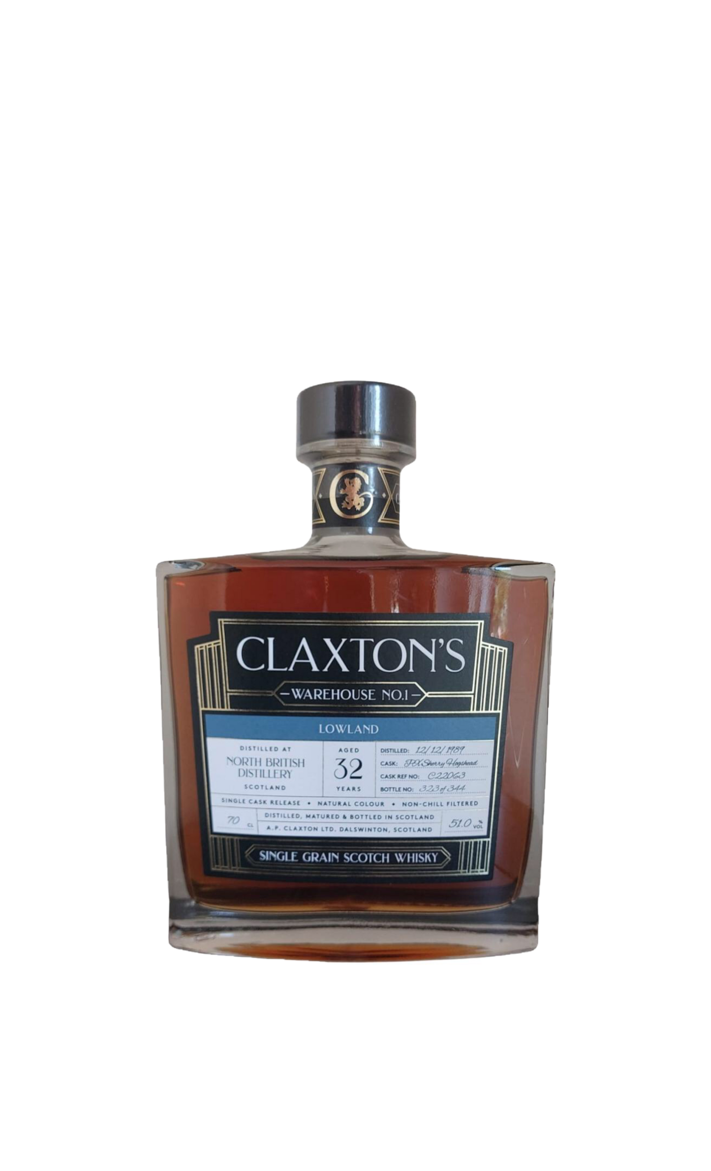 North British 1989 32yo Warehouse 1 Claxton's with presentation box